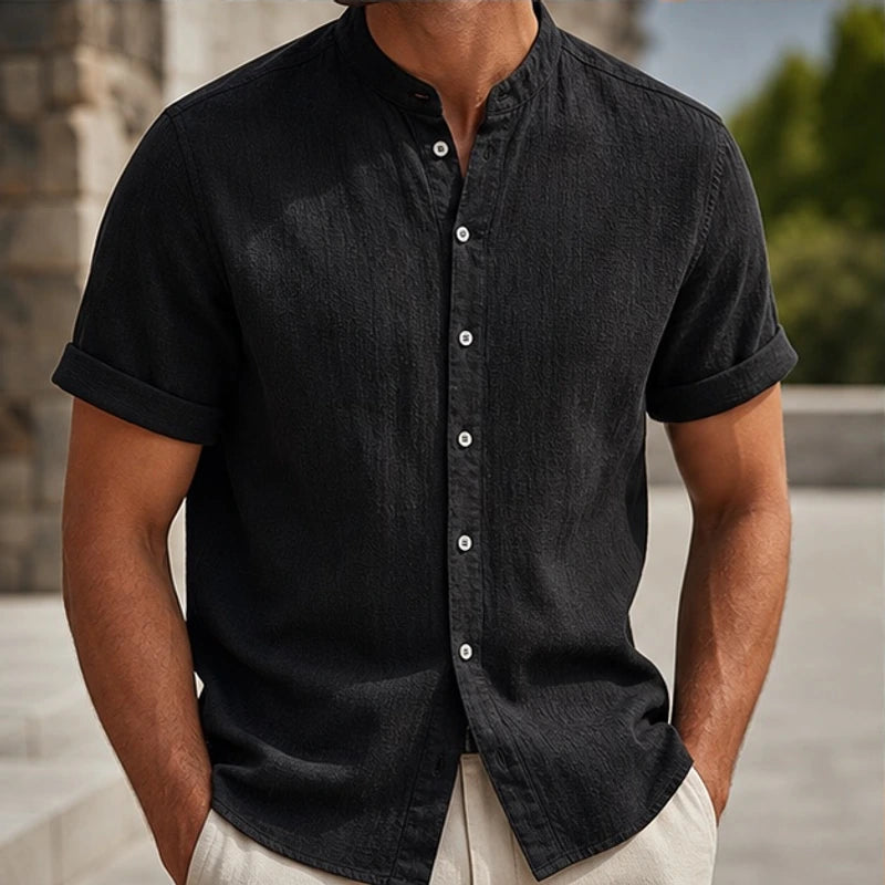 Carver Lightweight Linen Shirt - Black - linen shirt - Brondals - Image 2
