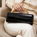 Carys Structured Croc-Embossed Leather Clutch - Black - Accessories > Handbags > Clutch Bags - Brondals - Image 2