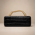 Carys Structured Croc-Embossed Leather Clutch - Black - Accessories > Handbags > Clutch Bags - Brondals - Image 1