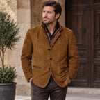 Caspar Men's Leather Button-Up Jacket - dark brown - Men's Clothing > Outerwear > Leather Jackets - Brondals - Image 1