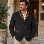 Caspar Men's Leather Button-Up Jacket - Black - Men's Clothing > Outerwear > Leather Jackets - Brondals - Image 1