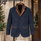 Caspar Men's Leather Button-Up Jacket - Blue - Jackets for Men - Brondals - Image 2
