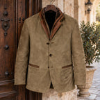 Caspar Men's Leather Button-Up Jacket - Khaki - Men's Jacket - Brondals - Image 3
