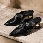 Cecilia Crystal Strap Mule - Black - Shoes - Brondals - Image 1