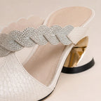 Cecilia Crystal Strap Mule - White - women's mules - Brondals - Image 2