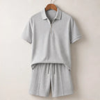 Chandler Textured Polo Short Set - Grey - outfit set - Brondals - Image 2