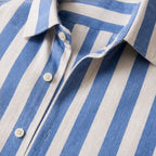 Clayton Striped Linen Shirt - Blue - men's shirt - Brondals - Image 2