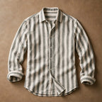Clayton Striped Linen Shirt - Green - Shirt - Brondals - Image 1