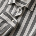 Clayton Striped Linen Shirt - Gray - men's shirt - Brondals - Image 2