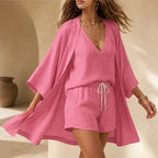 Clementine Women's Lightweight Linen 3 Piece Set - Pink - 3 piece set - Brondals - Image 3