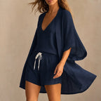 Clementine Women's Lightweight Linen 3 Piece Set - Navy - women's set - Brondals - Image 2