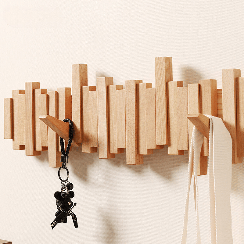 Handmade Wooden Wall Mounted Coat Rack