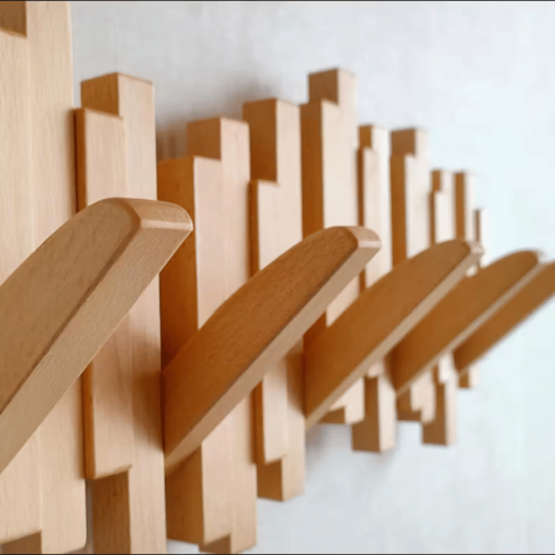 Handmade Wooden Wall Mounted Coat Rack