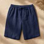Corbin Knee-Length Linen Shorts - Deep Navy - Shorts - Brondals - Image 1