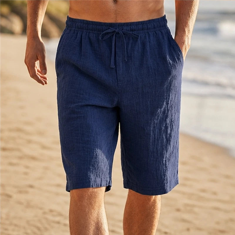 Corbin Knee-Length Linen Shorts - Deep Navy - linen shorts - Brondals - Image 3