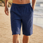 Corbin Knee-Length Linen Shorts - Deep Navy - linen shorts - Brondals - Image 3