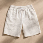 Corbin Knee-Length Linen Shorts - Ivory White - Shorts - Brondals - Image 1