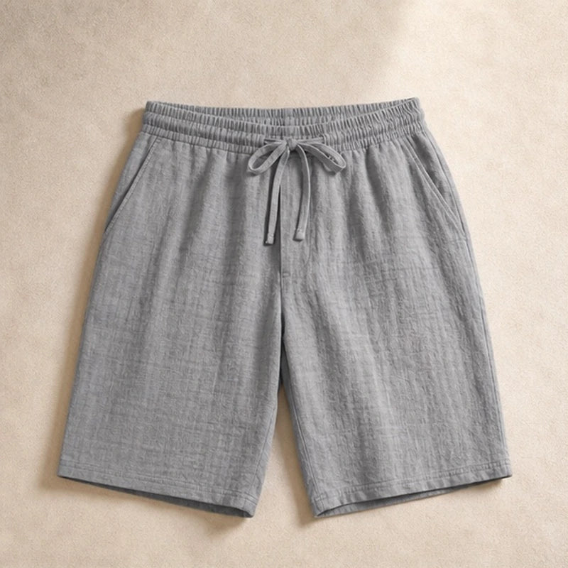 Corbin Knee-Length Linen Shorts - Mist Gray - Shorts - Brondals - Image 1