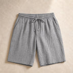 Corbin Knee-Length Linen Shorts - Mist Gray - Shorts - Brondals - Image 1