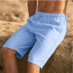 Corbin Knee-Length Linen Shorts - Coastal Blue - linen shorts - Brondals - Image 3