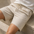 Crawford Drawstring Shorts - Beige - organic cotton - Brondals - Image 4