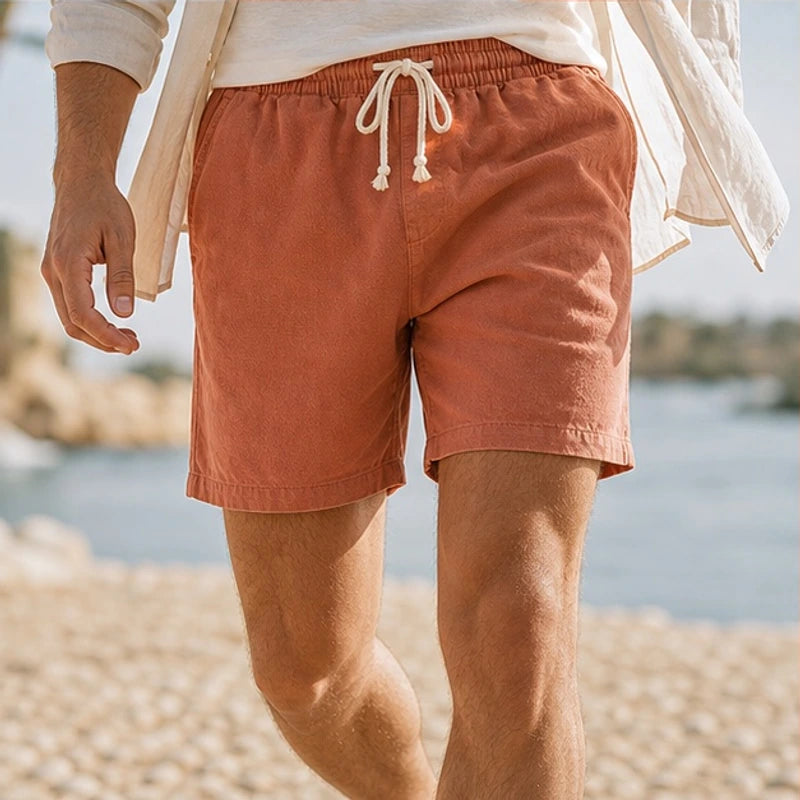 Crawford Drawstring Shorts - Salmon - organic cotton - Brondals - Image 4