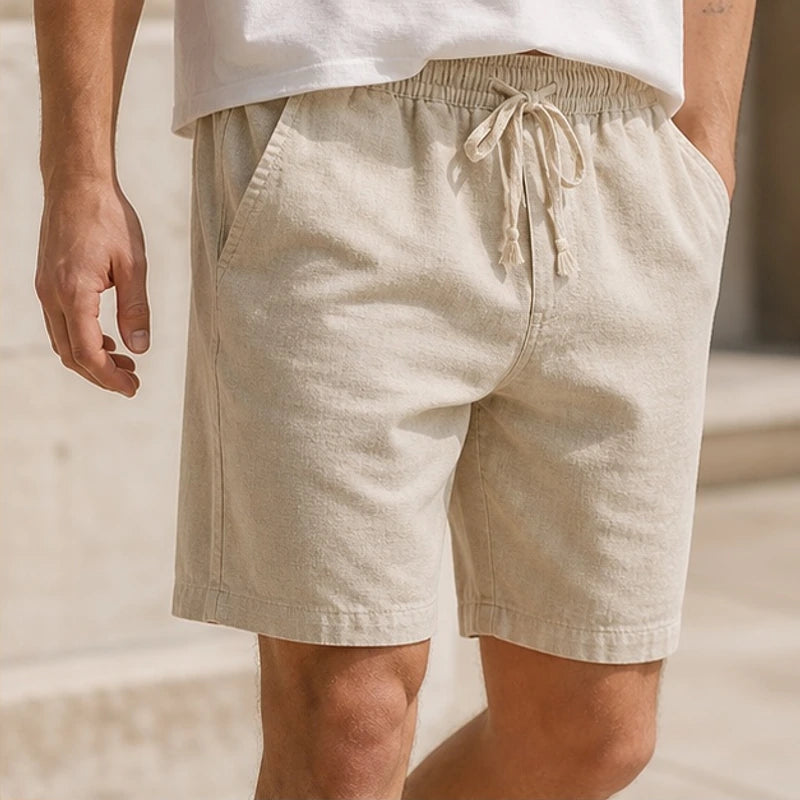 Crawford Drawstring Shorts - Beige - drawstring shorts - Brondals - Image 3