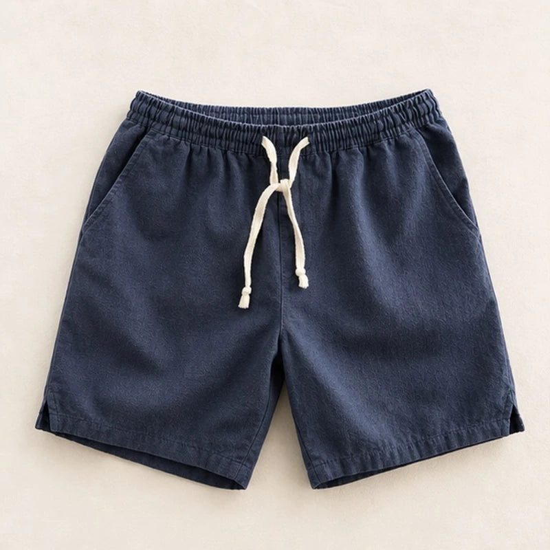 Crawford Drawstring Shorts - Navy Blue - Shorts - Brondals - Image 1