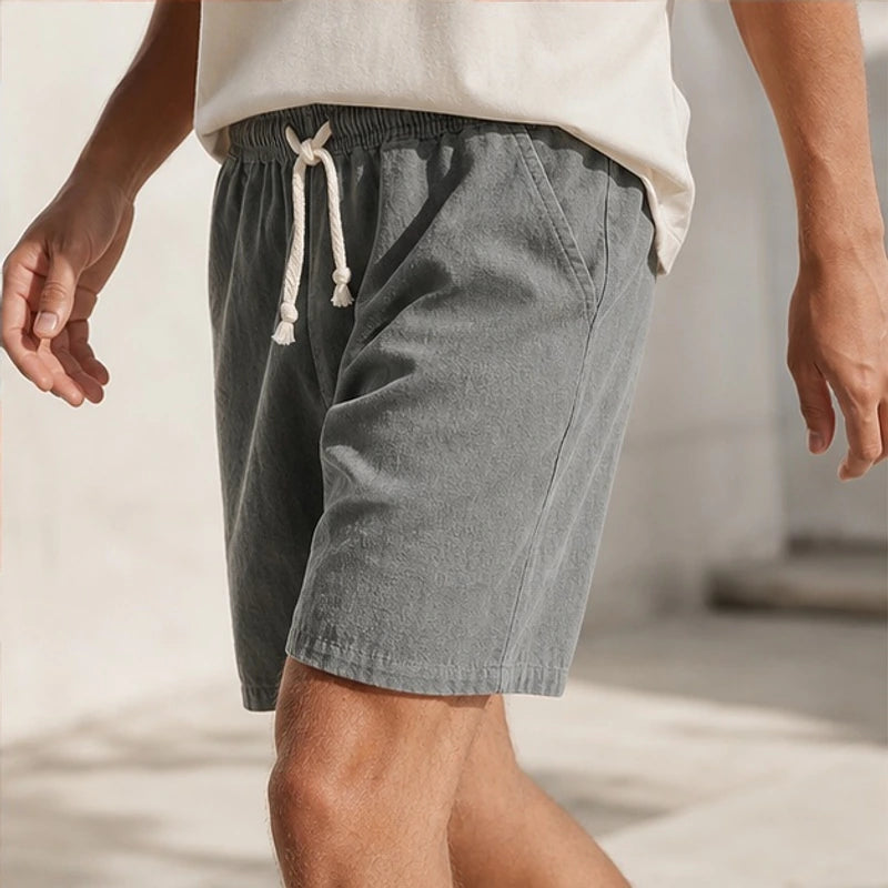 Crawford Drawstring Shorts - Gray - organic cotton - Brondals - Image 4