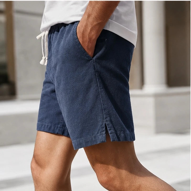 Crawford Drawstring Shorts - Navy Blue - organic cotton - Brondals - Image 4