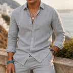 Cullen Linen Button-Up Shirt - Heather Gray - button-up shirt - Brondals - Image 4