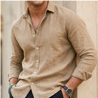 Cullen Linen Button-Up Shirt - Sand Beige - button-up shirt - Brondals - Image 4