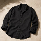 Cullen Linen Button-Up Shirt - Black - Shirt - Brondals - Image 1