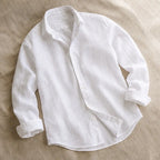 Cullen Linen Button-Up Shirt - Pure White - Shirt - Brondals - Image 1