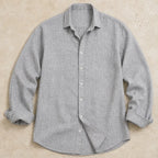 Cullen Linen Button-Up Shirt - Heather Gray - Shirt - Brondals - Image 1