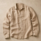 Cullen Linen Button-Up Shirt - Sand Beige - Shirt - Brondals - Image 1