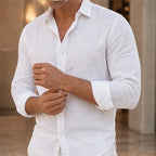 Cullen Linen Button-Up Shirt - Pure White - button-up shirt - Brondals - Image 4