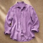 Cullen Linen Button-Up Shirt - Lavender - Shirt - Brondals - Image 1