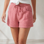 Daphne Drawstring Gauze Shorts - Blush Pink - drawstring shorts - Brondals - Image 4