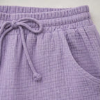 Daphne Drawstring Gauze Shorts - Light Purple - women's shorts - Brondals - Image 2