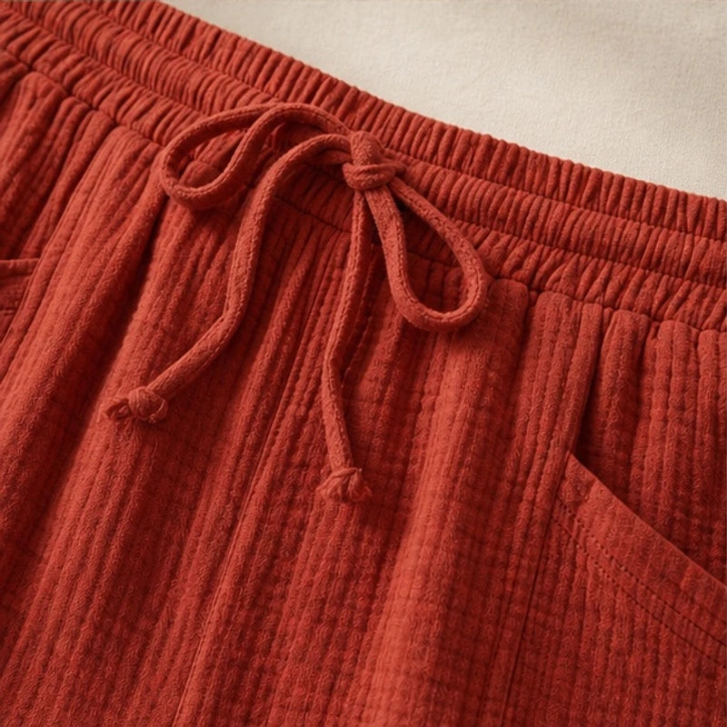 Daphne Drawstring Gauze Shorts - Terracotta - women's shorts - Brondals - Image 2