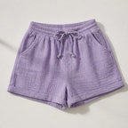 Daphne Drawstring Gauze Shorts - Light Purple - Shorts - Brondals - Image 1