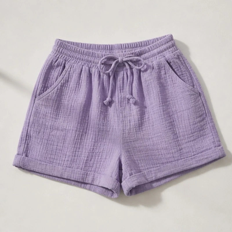 Daphne Drawstring Gauze Shorts - Light Purple - Shorts - Brondals - Image 1
