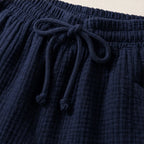 Daphne Drawstring Gauze Shorts - Navy - women's shorts - Brondals - Image 2