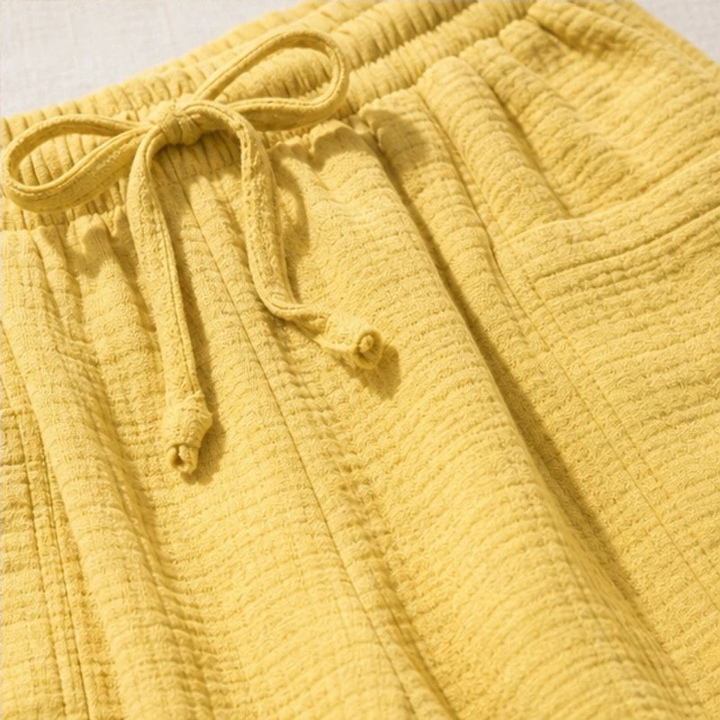 Daphne Drawstring Gauze Shorts - Yellow - women's shorts - Brondals - Image 2