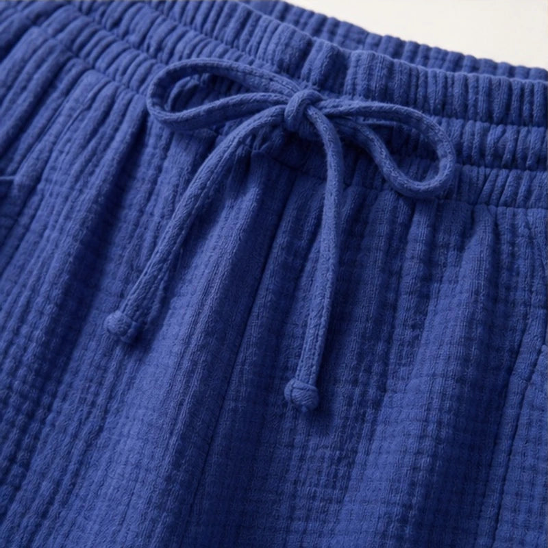 Daphne Drawstring Gauze Shorts - Royal Blue - women's shorts - Brondals - Image 2