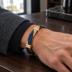 Daventry Men's Cuff Bracelet - Blue & Gold - Jewelry > Bracelets > Cuff Bracelets - Brondals - Image 1