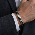 Daventry Men's Cuff Bracelet - Black & Silver - Jewelry > Bracelets > Cuff Bracelets - Brondals - Image 1