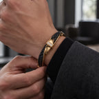 Daventry Men's Cuff Bracelet - Black & Gold (Most Popular) - Jewelry > Bracelets > Cuff Bracelets - Brondals - Image 1
