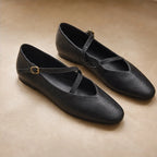 Della Leather Mary Jane Flats - Black - Women's Footwear > Flats > Mary Jane Flats - Brondals - Image 1